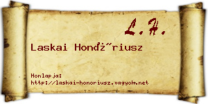 Laskai Honóriusz névjegykártya